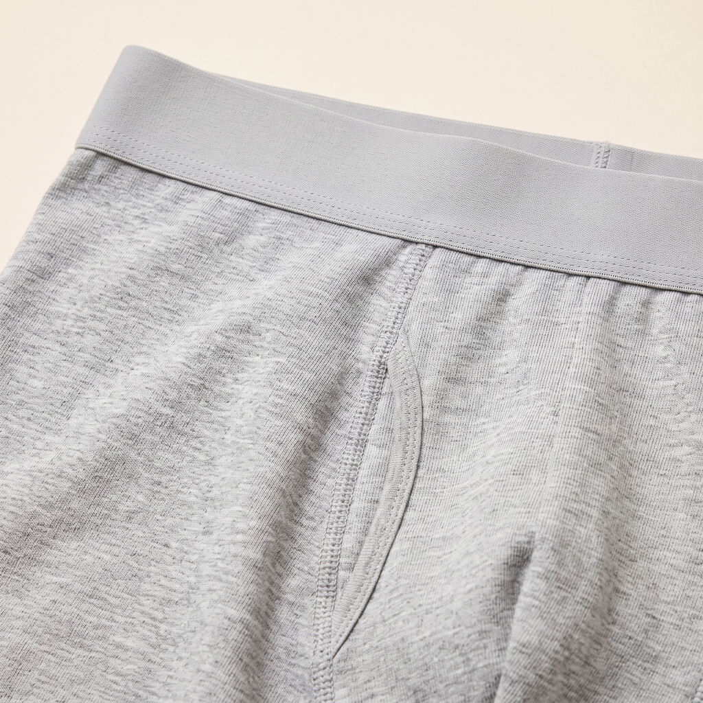 Grey Cotton Classics waistband and cotton fabric detail