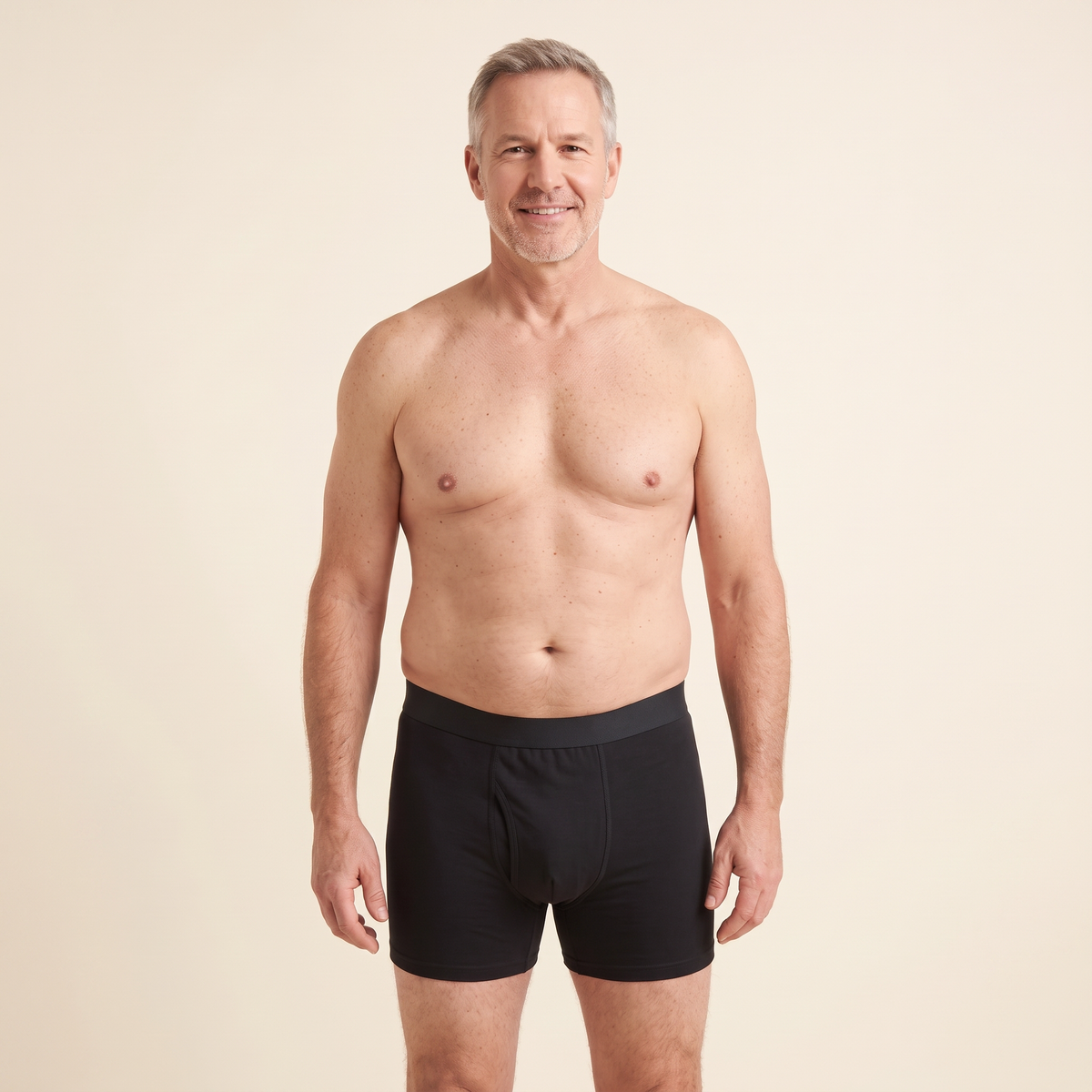 Man wearing black Cotton Classics boxer briefs